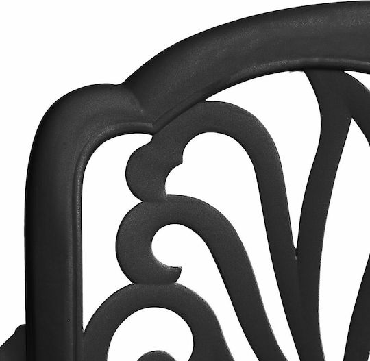 Σετ Τραπεζαρίας για Μικρούς Εξωτερικούς Χώρους 3τμχ Μαύρο με Υποδοχή για Ομπρέλα
