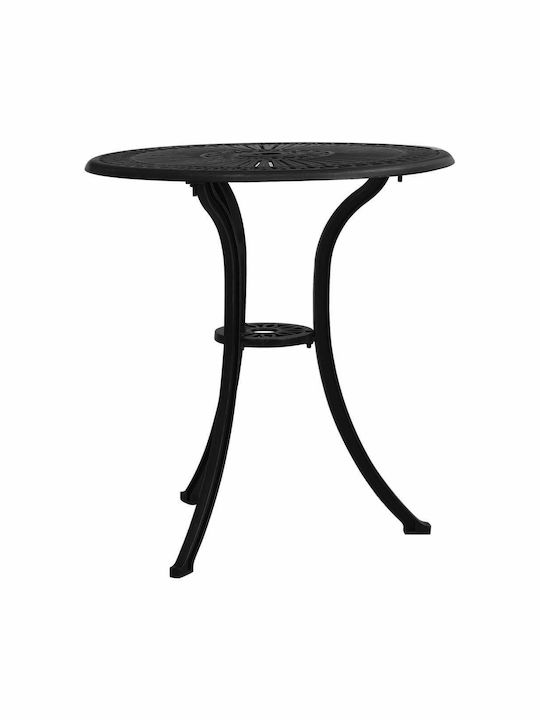 Dining Room Set for Small Outdoor Spaces 3 Pieces Black with Umbrella Holder