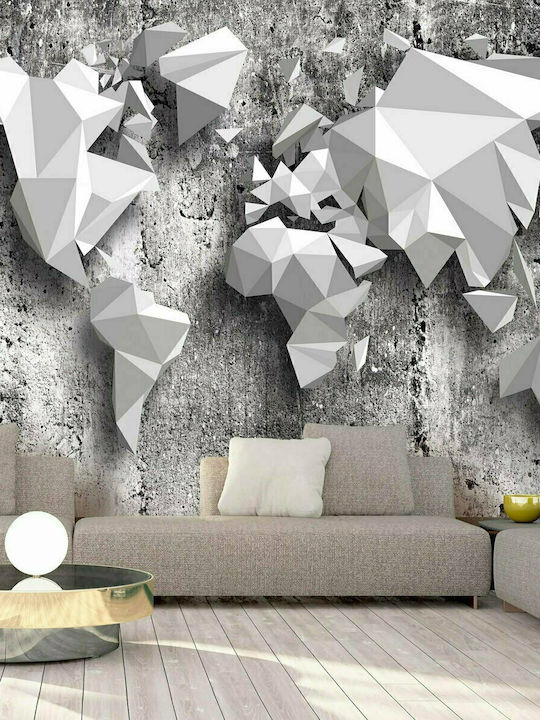 Wall Mural World Map: Origami Fabric 200x140cm