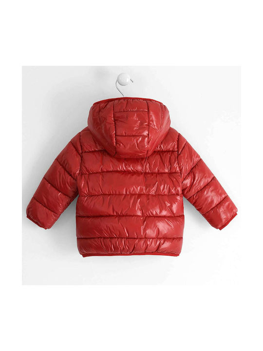 iDO Kids Quilted Jacket short Hooded Red 4