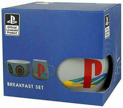 GB eye PlayStation Breakfast Set Classic Чаша Керамично Сив 857мл 2бр
