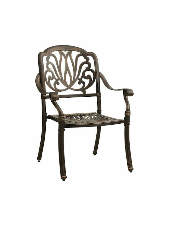 Dining Room Set for Small Outdoor Spaces 3 Pieces Bronze with Umbrella Holder
