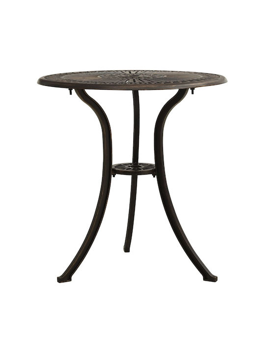 Dining Room Set for Small Outdoor Spaces 3 Pieces Bronze with Umbrella Holder