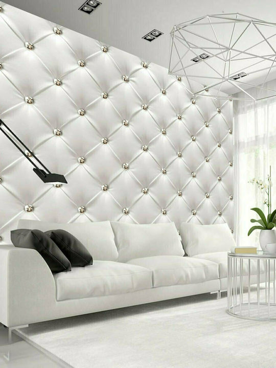 Wall Mural White Elegance Fabric White 200x140cm