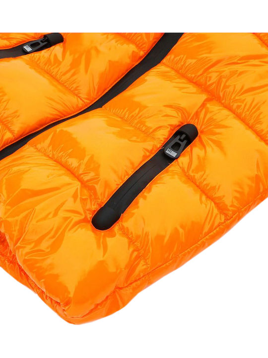 Kids' Quilted Jacket Short with Hood Orange
