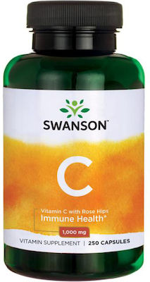 Swanson Vitamin C with Rose Hips Vitamin for Energy & Immune System Boost 1000mg 250 caps