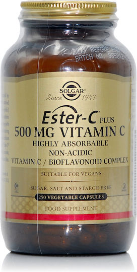 Solgar Ester-C Plus Vitamina pentru Întărirea Sistemului Imunitar, Pielea & Acțiune Antioxidantă 500mg 250 capsule veget
