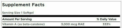 Swanson Beta Carotene Vitamin A Vitamin for Skin 10000iu 100 softgels