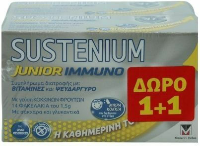 Menarini Sustenium Immuno Junior Βιταμίνη για Ανοσοποιητικό Red Fruits 28 φακελίσκοι