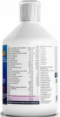 Swedish Nutra Man 50+ Multivitamin Vitamin for Energy, Immune System Boost, Hair, Nails & Antioxidant Orange 500ml