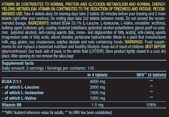Biotech USA BCAA+B6 2:1:1 4000mg