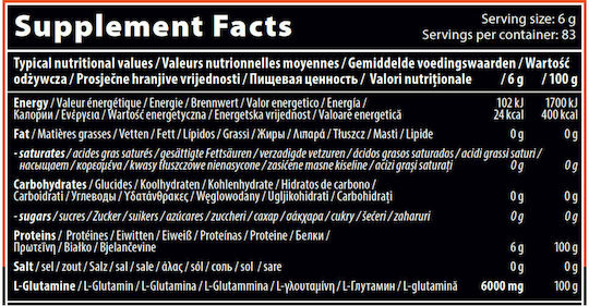 QNT L-Glutamine 6000 500gr Unflavoured