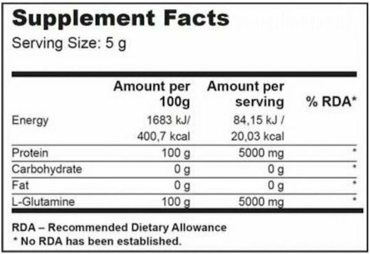 Biotech USA 100% L-Glutamine 240gr Unflavoured