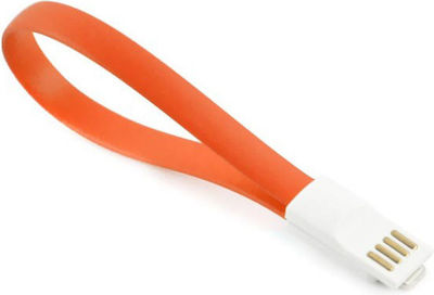 Flach / Magnetisch USB-A zu Lightning Kabel Orange 0.2m (5901737264015)