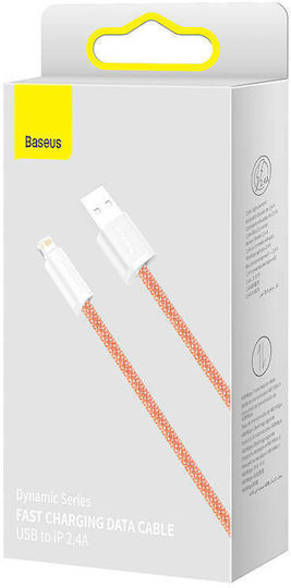 Baseus Dynamic Braided USB-A la Cablu Lightning Portocaliu 1m (CALD000407)