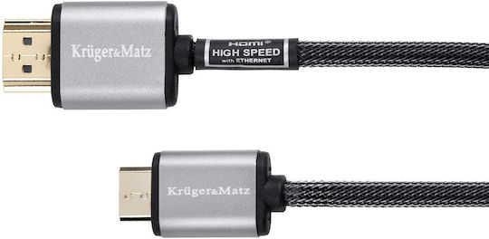 Kruger & Matz Cable HDMI male - mini HDMI male 1.8m Μαύρο