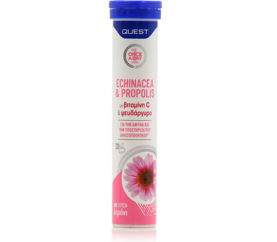 Quest Once A Day Echinacea & Propolis 20 αναβράζοντα δισκία Λεμόνι