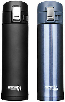 Panda Bottle Thermos Stainless Steel BPA Free Blue 500ml with Cap-Cup 24312