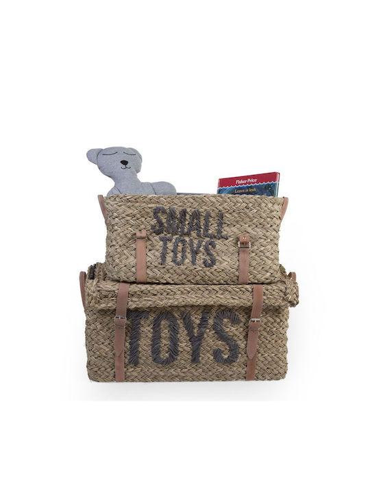 Childhome Παιδικό Κουτί Αποθήκευσης Small Toys Set Of 2 Rattan Basket Μπεζ 52x31x25cm 2τμχ