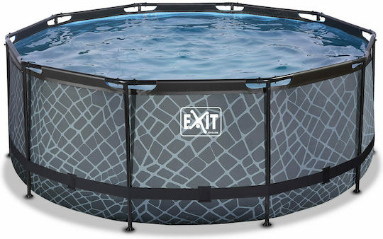 Exit Toys 10126 Στρογγυλή Πισίνα 10126lt με Μεταλλικό Σκελετό 360x122εκ. Γκρι