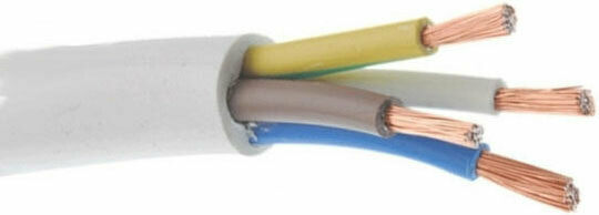 Eurolamp Power Cord Type NYL with Cable Properties 4x1.5mm² in White Colour 1m Flexible