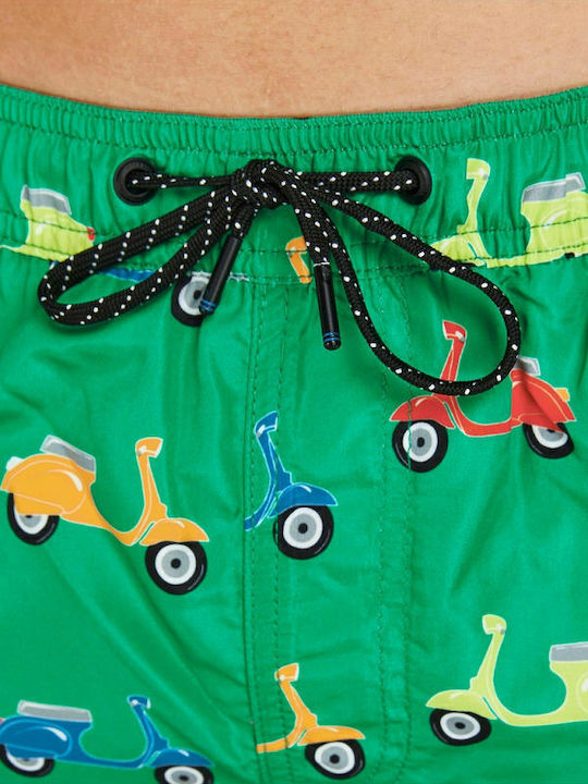 Men's Swimwear Shorts Green with Patterns