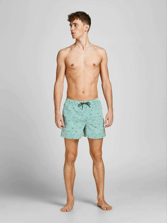 Jack & Jones Men's Swimwear Striped Shorts Green