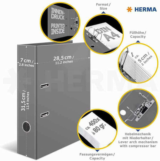 Herma Binders 8/32 for Paper A4 with 2 s Rings Multicolour Cubes 1pcs