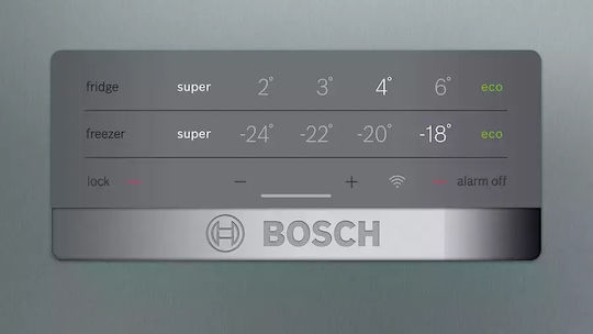 Bosch Ψυγειοκαταψύκτης 368lt Total NoFrost Υ203xΠ60xΒ66εκ. Metal Look KGN397LEQ