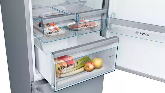 Bosch Ψυγειοκαταψύκτης 368lt Total NoFrost Υ203xΠ60xΒ66εκ. Metal Look KGN397LEQ