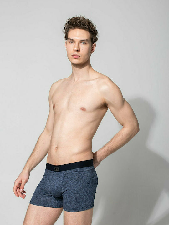 John Frank Men's Boxer Blue with Patterns