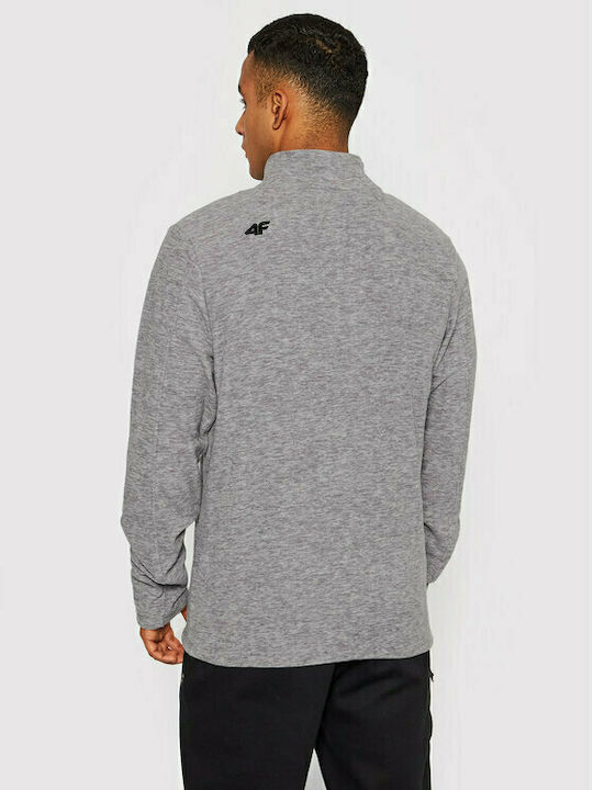 4F Men's Fleece Cardigan with Zipper Gray