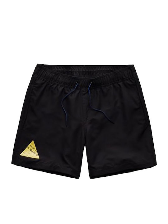 Dirik Solid Costume De Baie Bărbați Pantaloni Scurți Negri