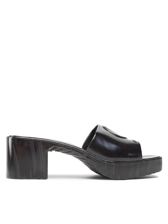 Karl Lagerfeld Mules mit Chunky Niedrig Absatz in Schwarz Farbe