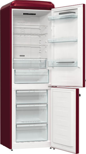 Gorenje Retro Ψυγειοκαταψύκτης 300lt Total NoFrost Υ194xΠ60xΒ66.1εκ. Κόκκινος Retro
