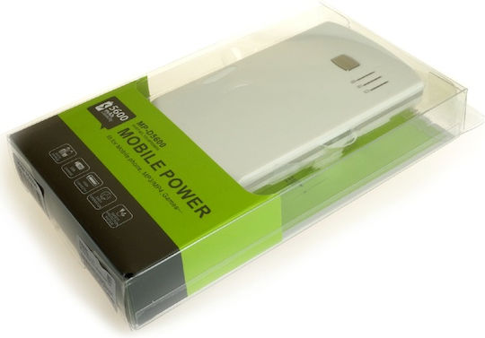 PowerNeed P5600W Power Bank 5600mAh με 2 Θύρες USB-A Λευκό