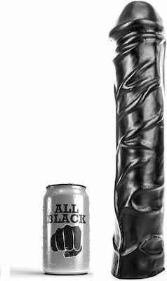 All Black Drag Ρεαλιστικό Dildo Σιλικόνης Μαύρο 33cm