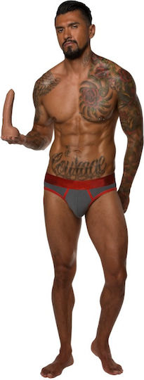 Fleshlight Boomer Banks Dildo Glass Dildo with Scrotum Flesh 23cm