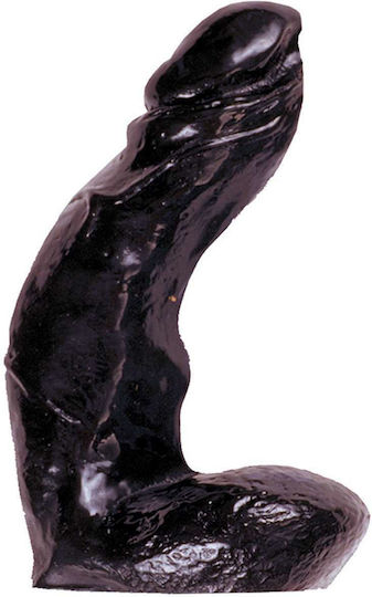 All Black Ρεαλιστικό Dildo με Όρχεις Μαύρο 15cm