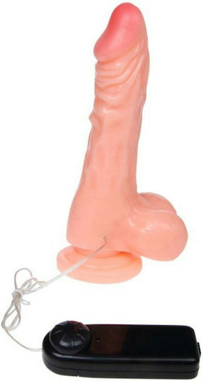 Baile Dildo realist cu Testicule și Ventuză Flesh 21.6cm
