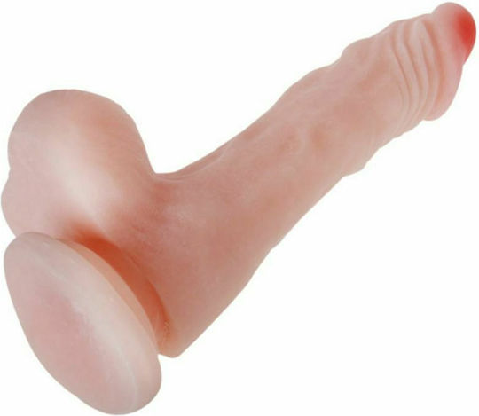Baile Dildo realist cu Testicule și Ventuză Flesh 21.6cm
