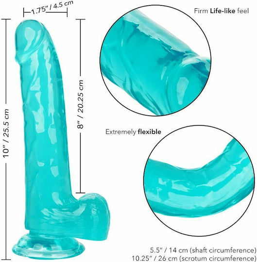 Calexotics Size Queen Dildo Realistisches Dildo mit Hoden und Saugnapf Turquoise 20cm
