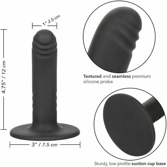 Calexotics Boundless Silicone Ridged Probe Dildo Mit Saugnapf Black 12cm