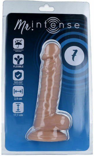 Intense Mr Intense Realistic Cock 7 Glass Dildo with Balls and Suction Cup Flesh 17.1cm