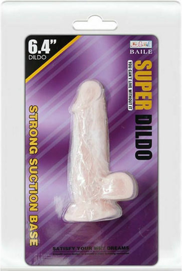 Baile Super Realistic Dildo Realistisches Dildo mit Hoden und Saugnapf Flesh 16.5cm