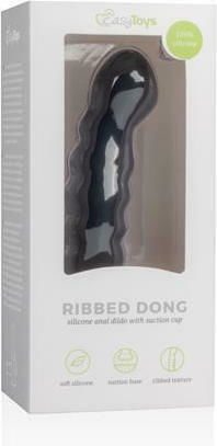 Easytoys Silicone Dildo Πρωκτικό Dildo Μαύρο 14.2cm