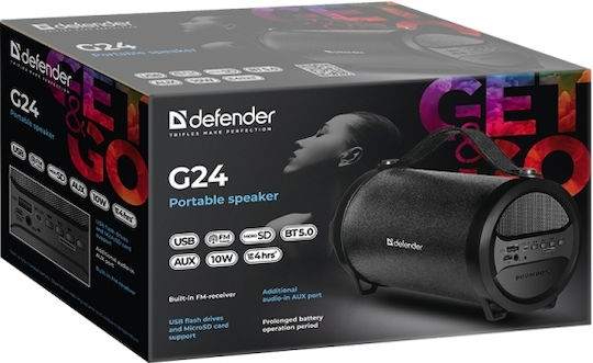 Defender G24 Bluetooth Speaker 10W with Radio and Battery Life up to 4 hours Black