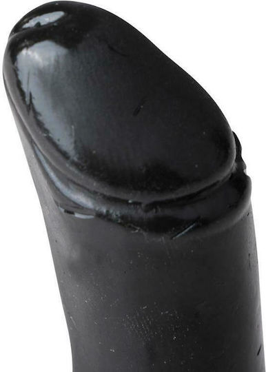 All Black Microdick Realistisches Dildo mit Hoden und Saugnapf Schwarz 9cm
