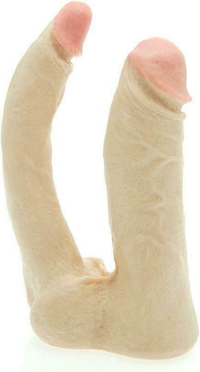 Vac U Lock Double Penetrator Διπλό Dildo Flesh 15cm