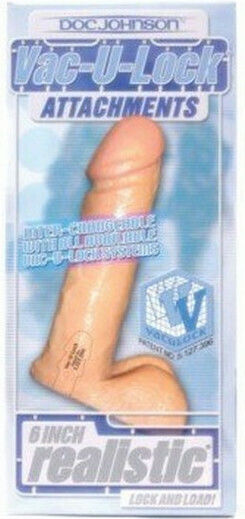 Vac U Lock Realistic Cock Ρεαλιστικό Dildo με Όρχεις Vanilla 16cm